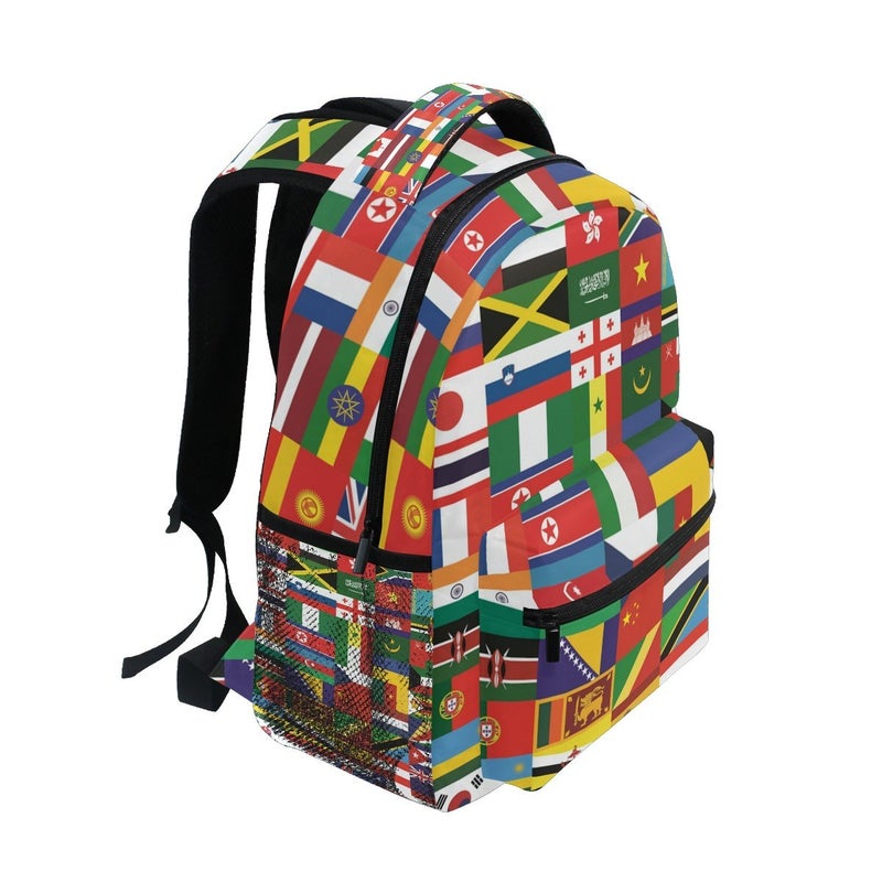 Bolaz Flag School Backpacks Multi Colorful Student Backpack for1th 2th 3th Grade Boys Girls Kids bookbag travel bag - Image 2